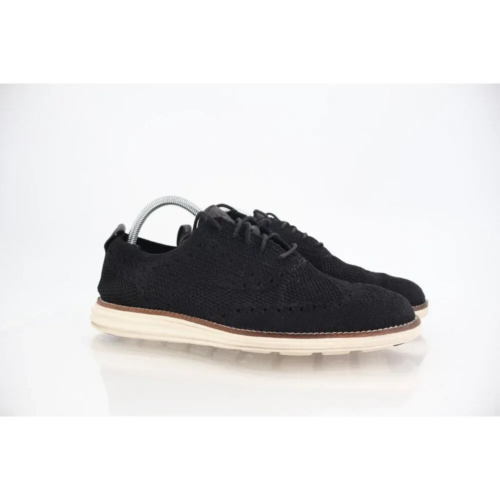 Cole Haan Mens OriginalGrand Knit Oxford Sneaker Size 8 M Black Stitchlite Shoe